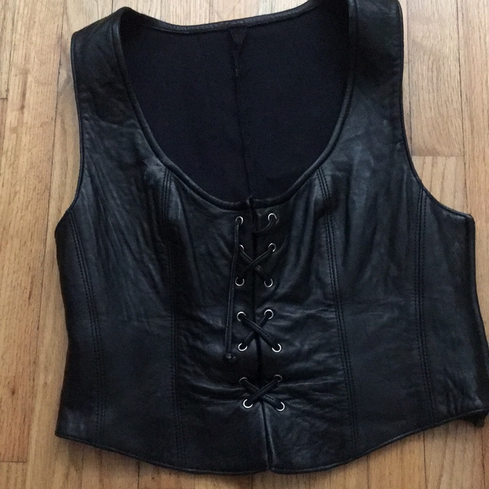 Leather halter top
